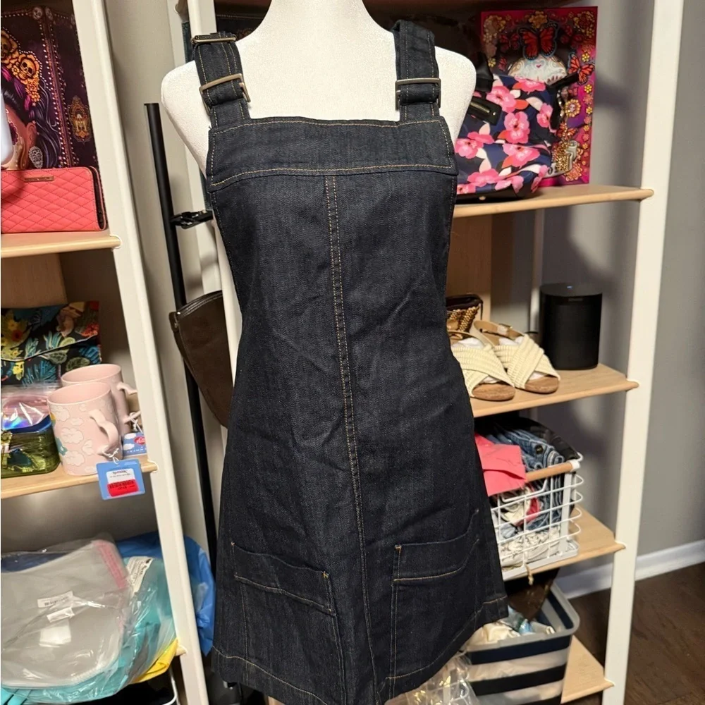 AG Adriano Goldschmied Navy Denim Overall Dress Size S NWOT